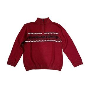 Youth boys size medium half zip red Silverlake sweater.